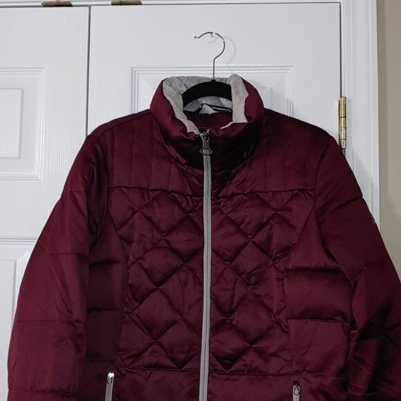 ZXBLK   deep purple/maroon color puffer coat jacket SZ L - Picture 3 of 7